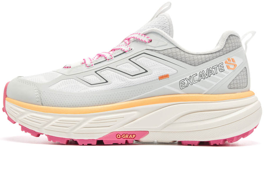 QIAODAN Running Shoes Women's Low Top Jordan White, Geometric Gray