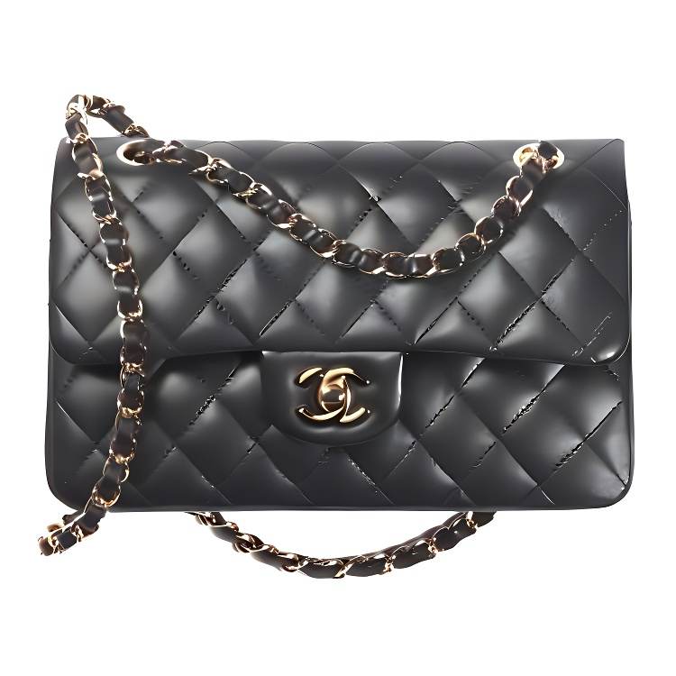 CHANEL Classic Flap CF Lambskin Shoulder Bag, Crossbody Bag Small Women's Black