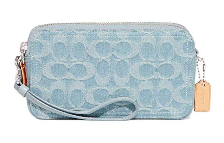 COACH Kira Fabric Camera Bag, Handheld Shoulder Bag, Crossbody Bag Small Women's Blue