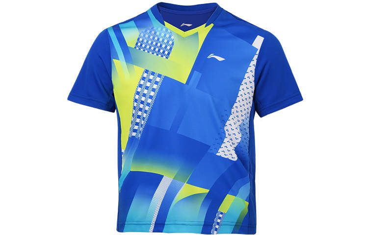 Li-Ning Li Ning Badminton Collection T Shirt Crystal Blue Kids'