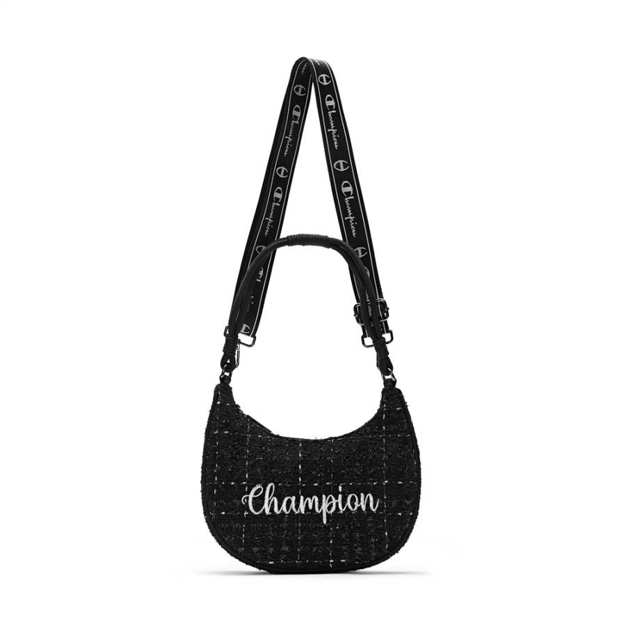 Champion Champion Fabric Backpack Shoulder Bag Regular Unisex Pitch Black/Light Blue/Black/Ecru/Silver White 25/Plaid Denim 25