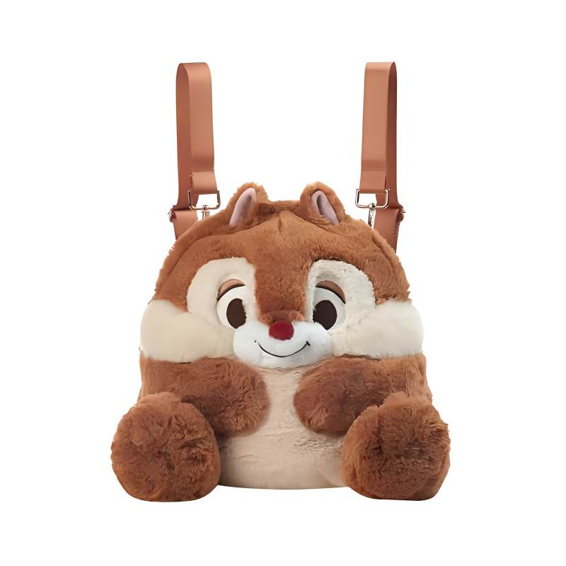 Disney Disney Cute Fabric Backpack Unisex Brown & White