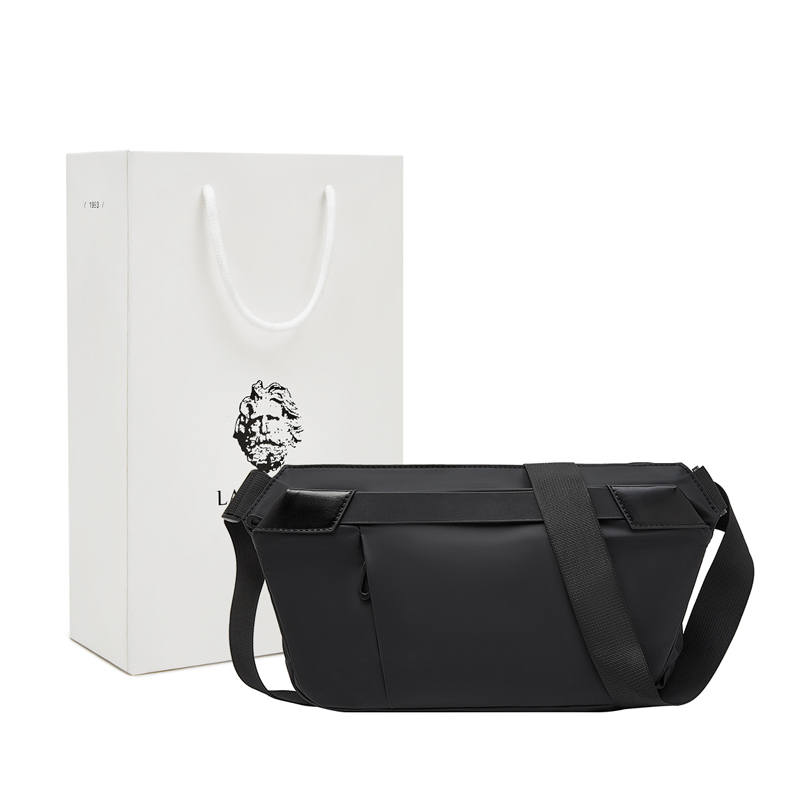 LAORENTOU Fabric Sling Bag Regular Men's Black/Gray
