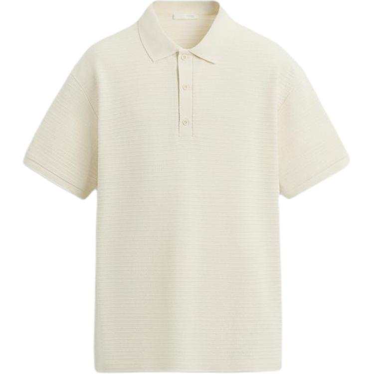 ZARA Polo Shirts Men's White Lapel Moderate