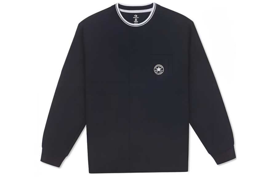 Converse T Shirts Men's Black Crew Neck Moderate Straight Fit