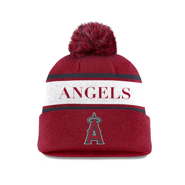 Nike Nike Los Angeles Angels Team Stripe Peak Men's Nike Mlb Cuffed Pom Beanie
