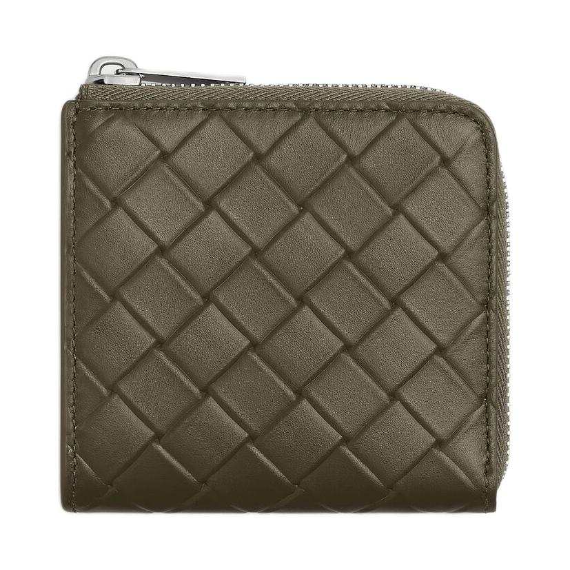 Bottega Veneta Intrecciato Calfskin Coin Purse Wallet Men's Cypress
