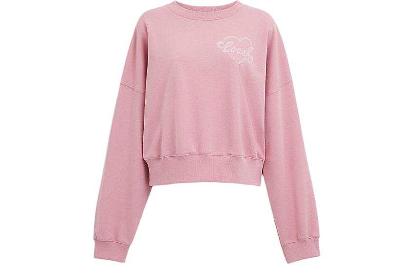 COACH Sweatshirts Women's Pink Crew Neck Moderate Regular