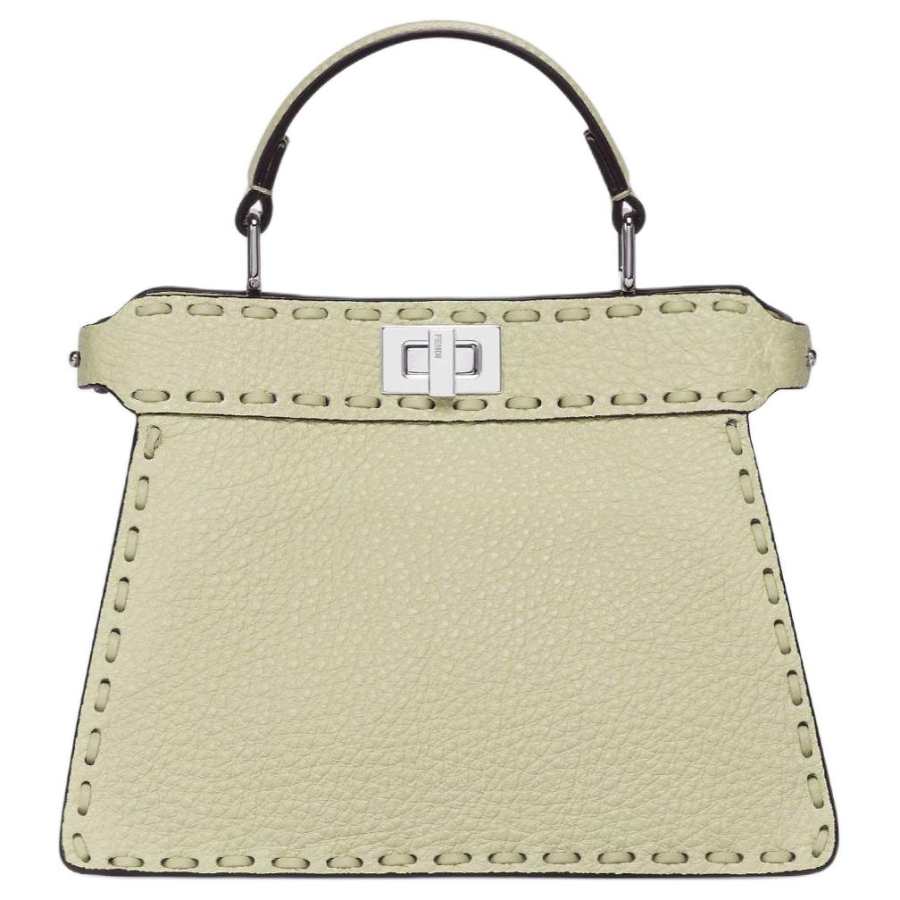 FENDI Peekaboo ISeeU Calfskin One Shoulder Handbag Small Women's Green