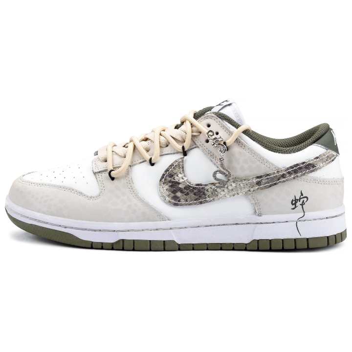 Nike Nike Dunk Bamboo Shadow Snake Slip Resistant Abrasion Resistant Low top Skateboard Shoes Women's Ecru
