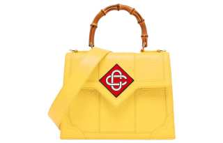 CASABLANCA Genuine Leather Shoulder Bag, Crossbody Bag, Handbag Women's Yellow
