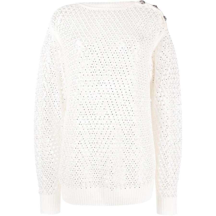 PHILIPP PLEIN 【Previous Season】pointelle-knit crystal-embellished jumper