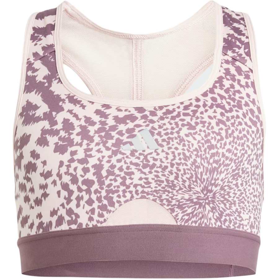 Adidas Adidas POWER REACT SPORTS BRA KIDS' Underwear Sand Pink/Dark Shadow Fig/Reflective Silver Teenagers