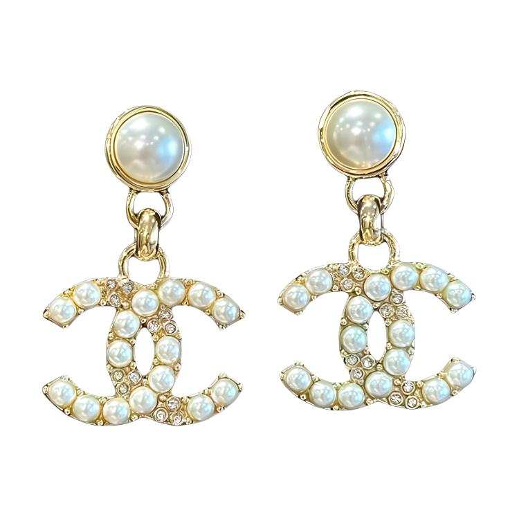 CHANEL Metal Earrings Women's Gold