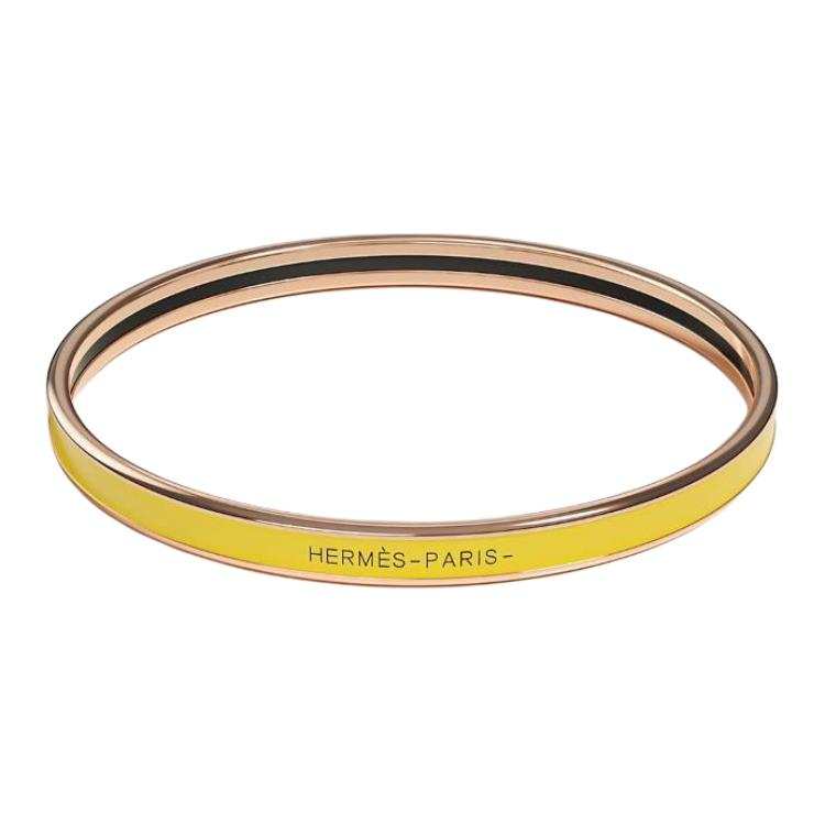 HERMES HERMES Uni Enamel Bracelets Women's Yellow