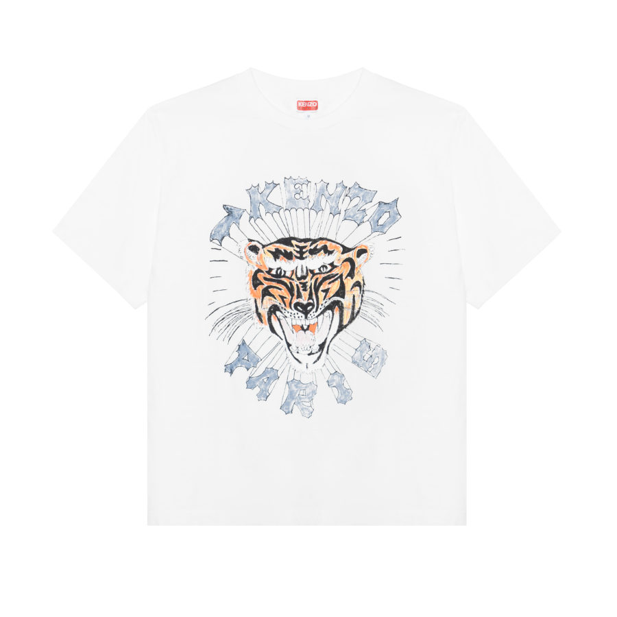 KENZO Logo Tiger Printed Crewneck T Shirt