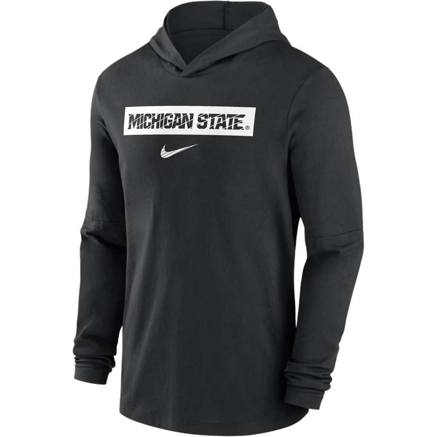 Nike Nike Michigan State Spartans Sideline Men's Nike Dri FIT College Long Sleeve Hooded Top