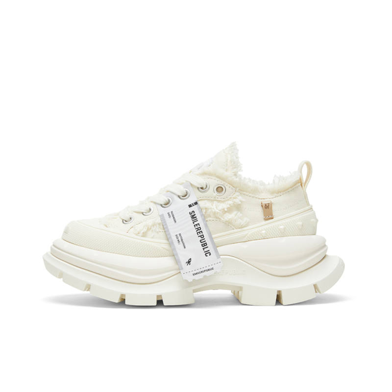 SMILEREPUBLIC Light White 2.0 Platform Height Increasing Low top Chunky Sneakers Unisex