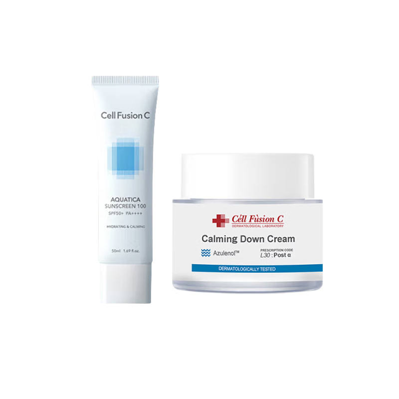 Cell Fusion C Hydrating Lightweight Sunscreen Creams Face Cream Combination Skincare Sets Soothing Hydrating 50ml+50ml
