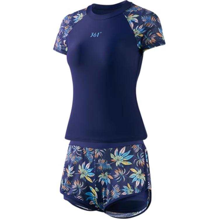 361° Two Piece Swimsuit Women's Navy Blue & Heather Gray