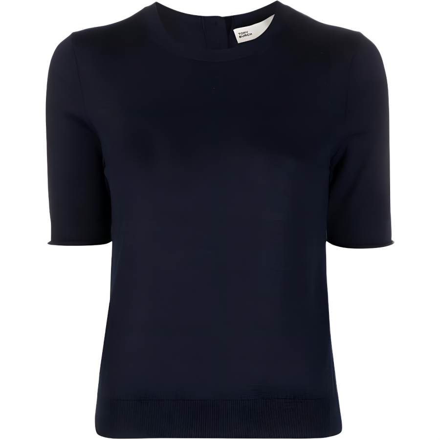 TORY BURCH T Shirts Women's Black Crew Neck Moderate Straight Fit