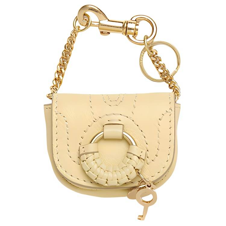 See By Chloe Hana Grain Goatskin Keychain Key Pouch Women's Yellow