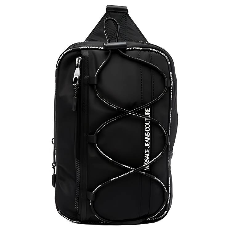 VERSACE JEANS COUTURE Nylon Crossbody Bag, Shoulder Bag Men's Black