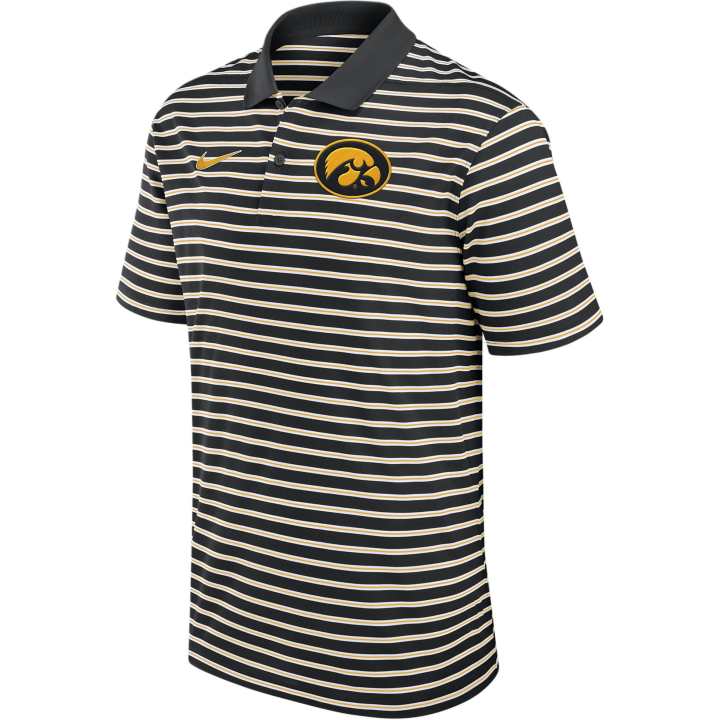 Nike Nike Iowa Hawkeyes Primetime Victory Striped Men's Nike Dri FIT College Polo