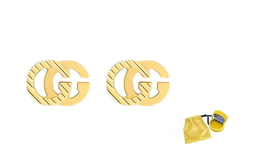 GUCCI 18kt yellow gold interlocking G earrings