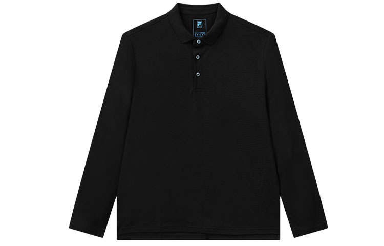 FILA Polo Shirts Men's Black Polo Collar Moderate Straight Fit
