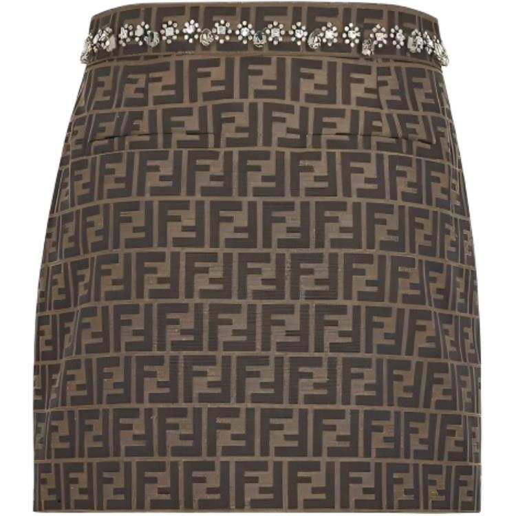 Fendi zucca-embellished skirt