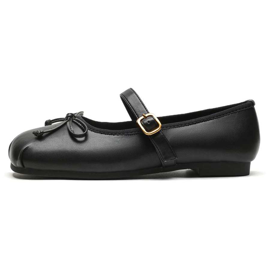 WEISHIBANGWEI WEISHIBANGWEI Flat Mary Jane Shoes Women's Black