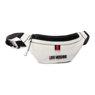LOVE MOSCHINO Leather Crossbody Bag Fanny Pack Women's White
