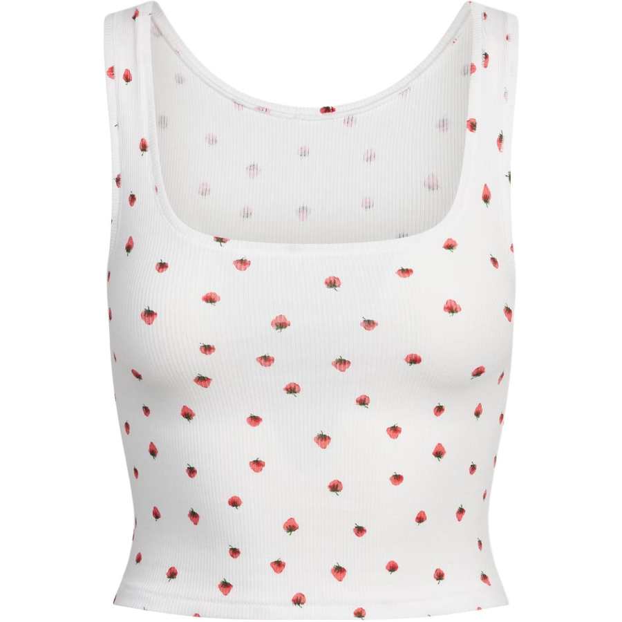 Skims Tank Tops Women's Snow Strawberry Print Crew Neck Moderate Other