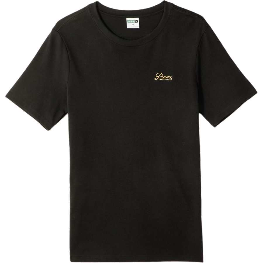 PUMA T Shirts Men's Black Crew Neck Moderate Straight Fit