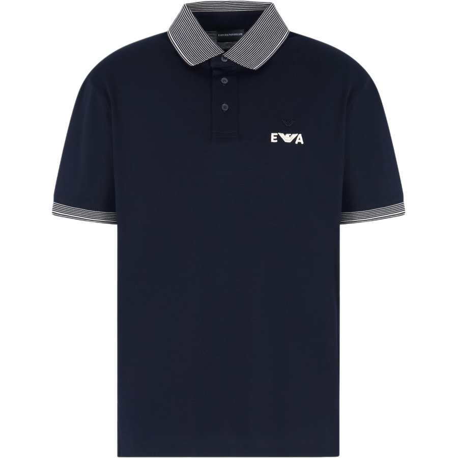 Emporio Armani Piqué polo shirt with super-embossed Ea embroidery