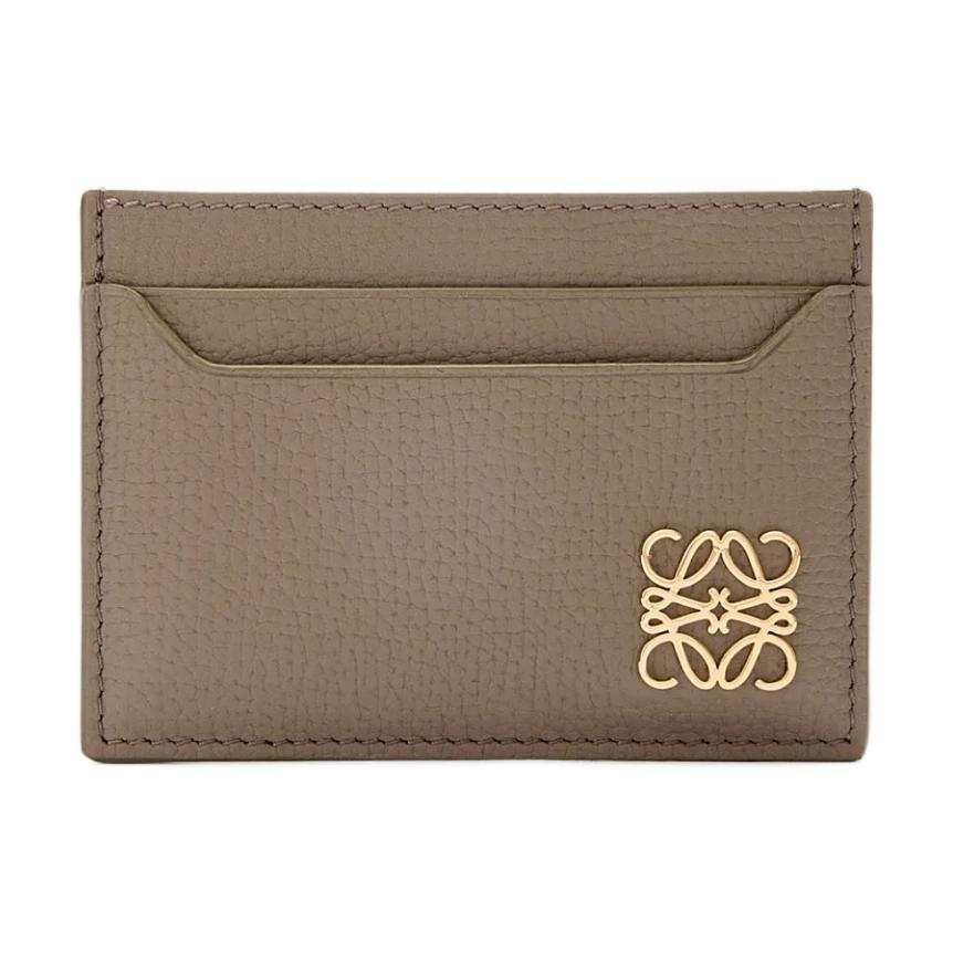 LOEWE Anagram Cow Leather Card Holder Women's Taupe
