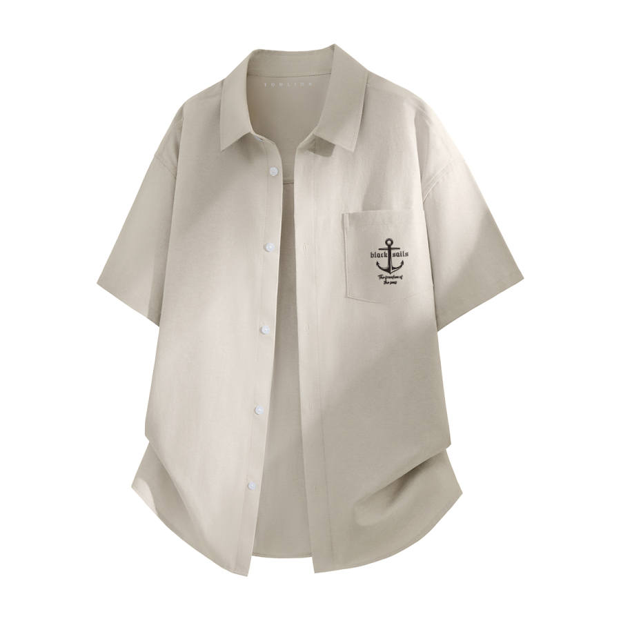 Tonlion Shirts Unisex Lapel Moderate Shirt