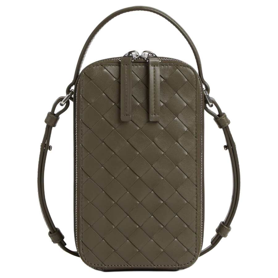 Bottega Veneta Calfskin Cell Phone Pouch Men's Cypress