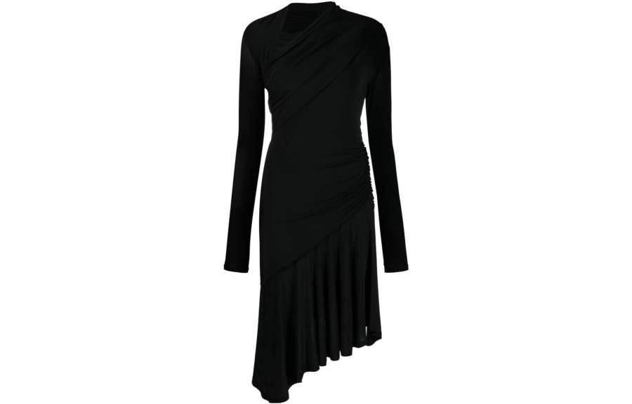 PINKO 【Previous Season】asymmetric long-sleeve dress