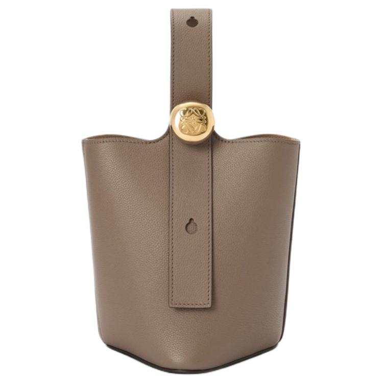 LOEWE Pebble Bucket Leather Bucket Bag, Shoulder Bag, Crossbody Bag, Handbag Mini Women's Taupe