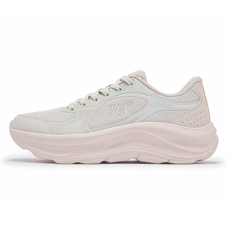 361° Star Leap Cushioning Breathable Rebound Low top Casual Running Shoes Women's Gray Pink