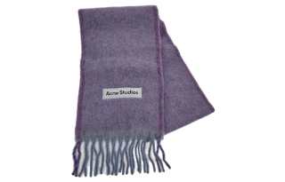 Acne Studios 【Previous Season】logo-appliqué fringed scarf