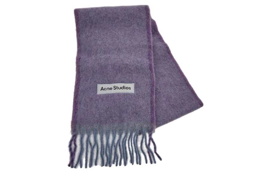 Acne Studios 【Previous Season】logo-appliqué fringed scarf