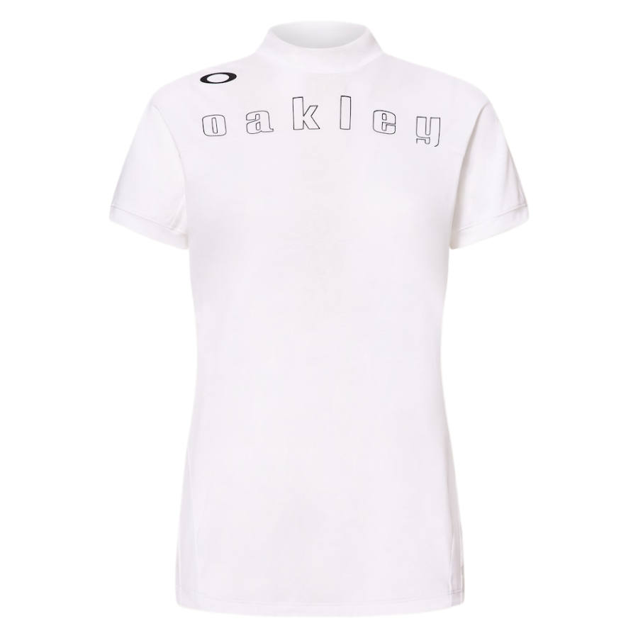 Oakley T Shirts Women's White Stand Collar Moderate Straight Fit