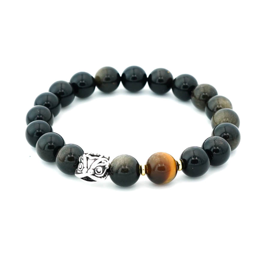 PAUL COSTELLOE Obsidian Beaded Bracelets Unisex