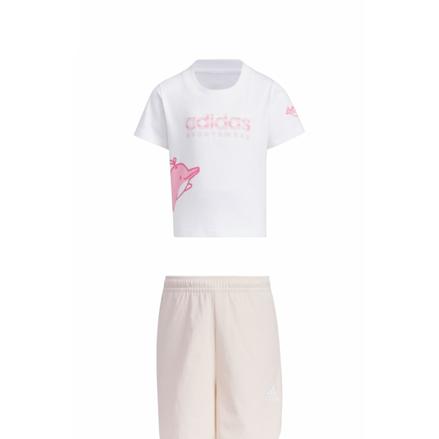 Adidas Adidas x PEMSLOU Casual Sportswear White/Purple Pink Children Aged 3 7 Years Old