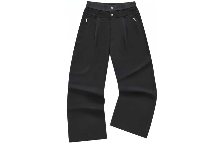 FILA FUSION X Beams Casual Pants Men's Jet Black Moderate Straight Fit Pants