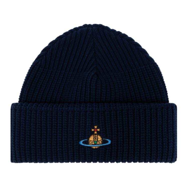 Vivienne Westwood Orb Embroidered Knitted Beanie