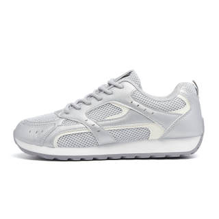 RENBEN Synthetic Leather, Textile Breathable And Lightweight Low top Casual Shoes Men's Silver